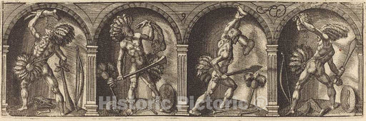 Art Print : Les Divers pourtraicts et Figures IX, c. 1600 - Vintage Wall Art