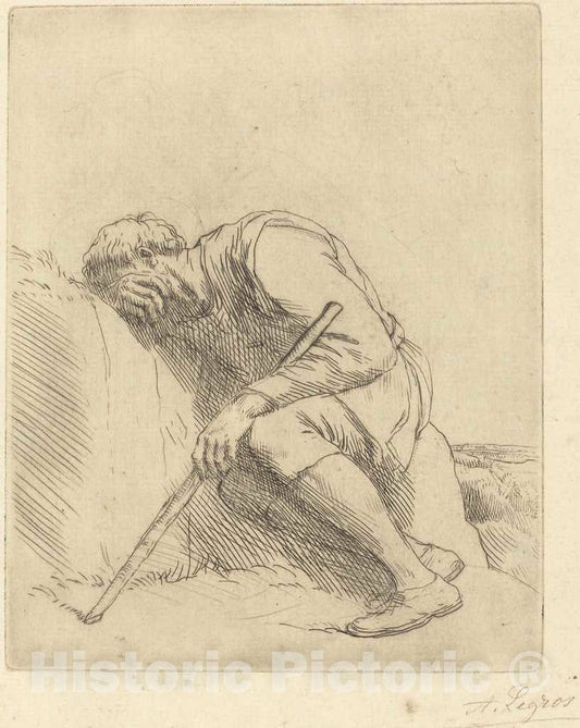Art Print : Alphonse Legros, Sinbad The Sailor (Sinbad le Marin) - Vintage Wall Art