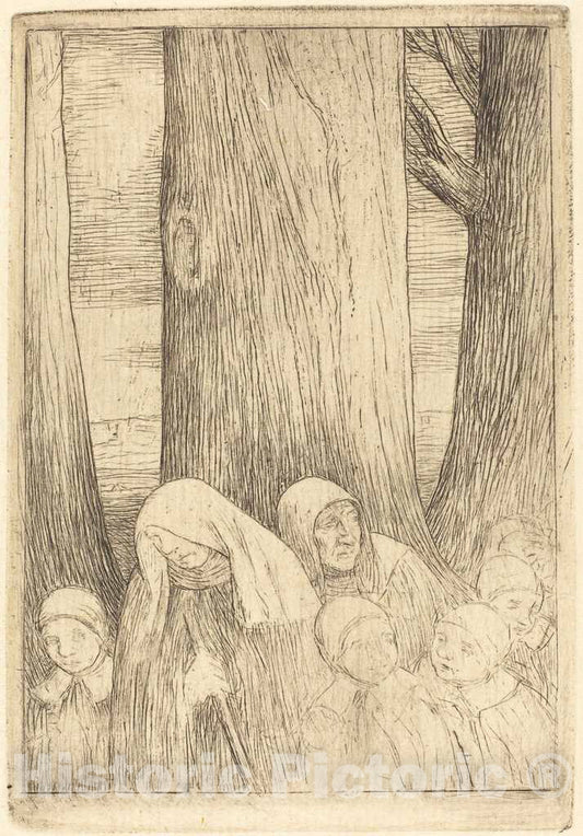 Art Print : Alphonse Legros, Orphans (Les orphelins (?)) - Vintage Wall Art