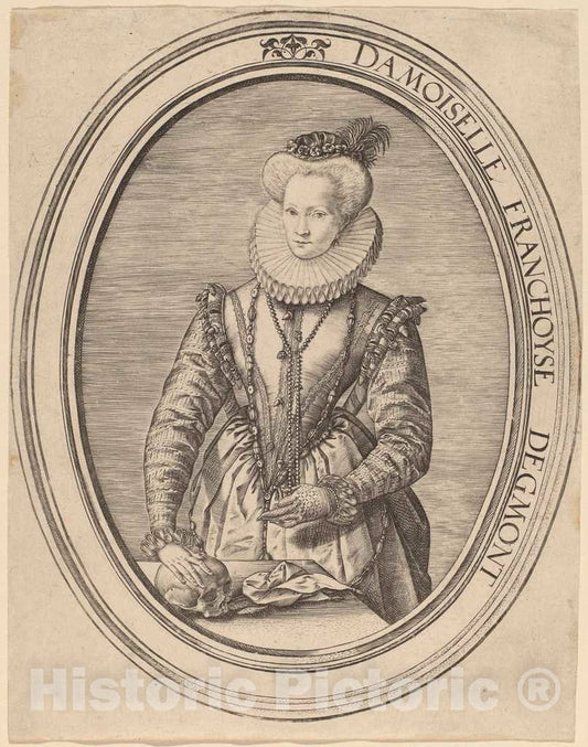Art Print : Hendrik Goltzius, Countess Francoise d'Egmond, 1580 - Vintage Wall Art