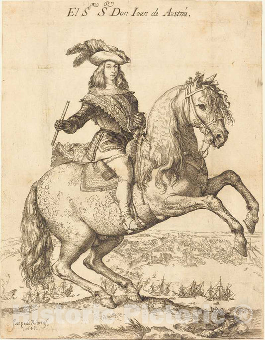 Art Print : Jusepe de Ribera, Equestrian Portrait of Don Juan de Austria, 1648 - Vintage Wall Art