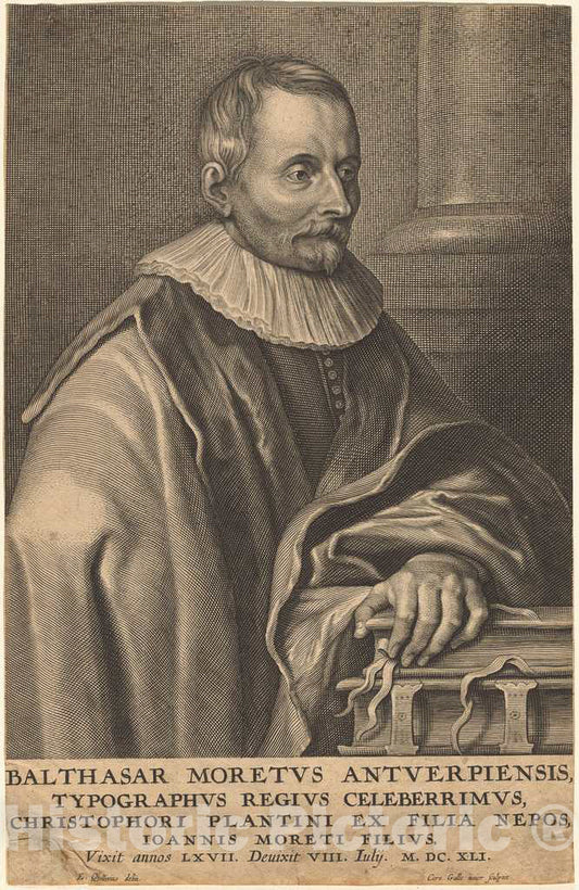 Art Print : Cornelis Galle I, Balthasar Moretus of Antwerp - Vintage Wall Art