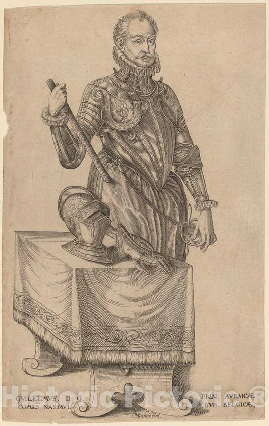 Art Print : Christoffel Van Sichem I, William of Nassau, Prince of Orange - Vintage Wall Art