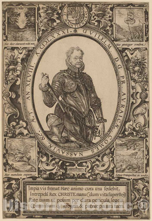 Art Print : Hendrik Goltzius, William, Prince of Nassau-Orange, 1581 - Vintage Wall Art