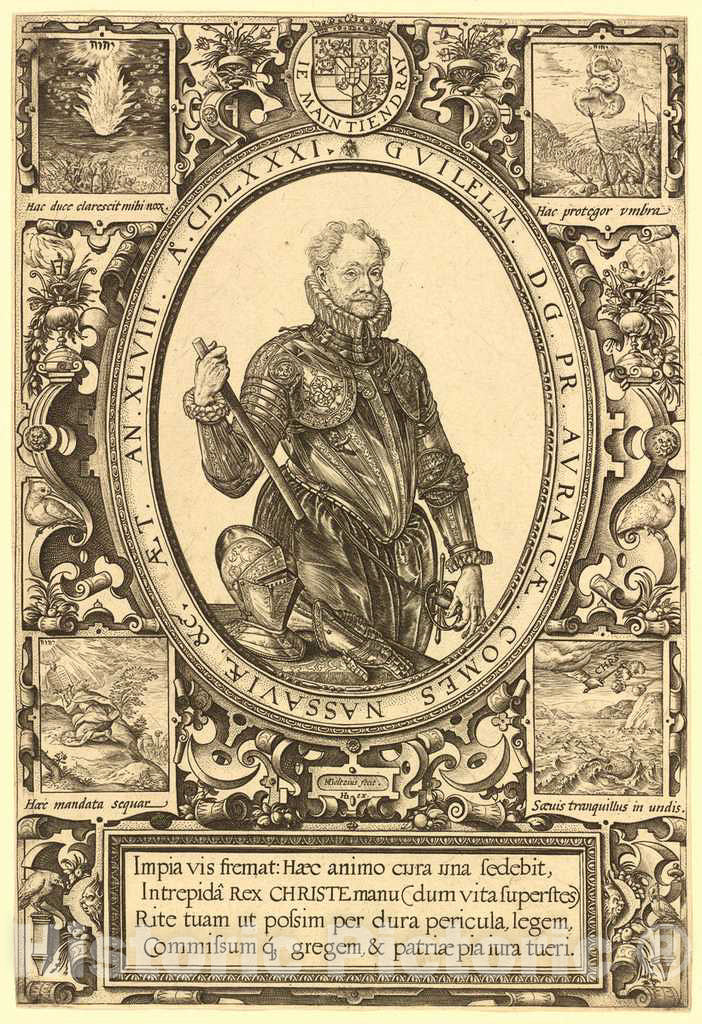 Art Print : Hendrik Goltzius, William, Count of Nassau, Prince of Orange, 1581 - Vintage Wall Art