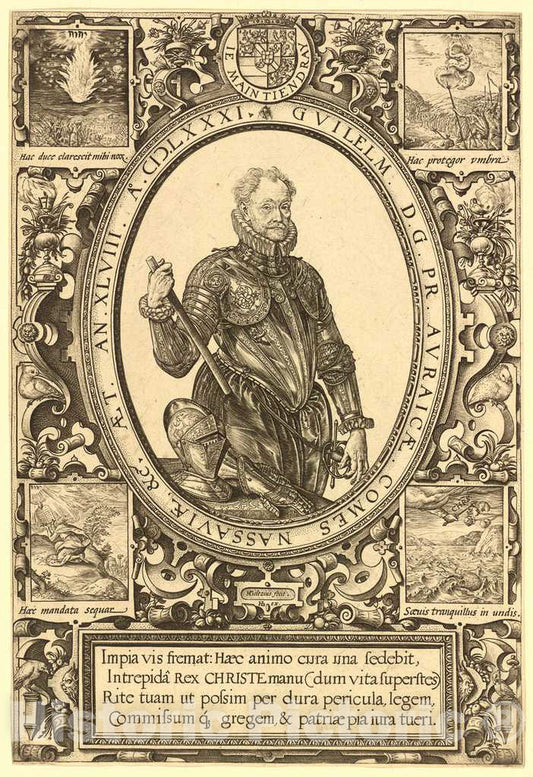 Art Print : Hendrik Goltzius, William, Count of Nassau, Prince of Orange, 1581 - Vintage Wall Art