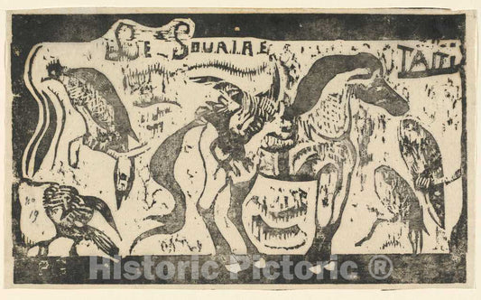 Art Print : Paul Gauguin, Title Page for Le Sourire (Titre du Sourire), in or After 1895 - Vintage Wall Art