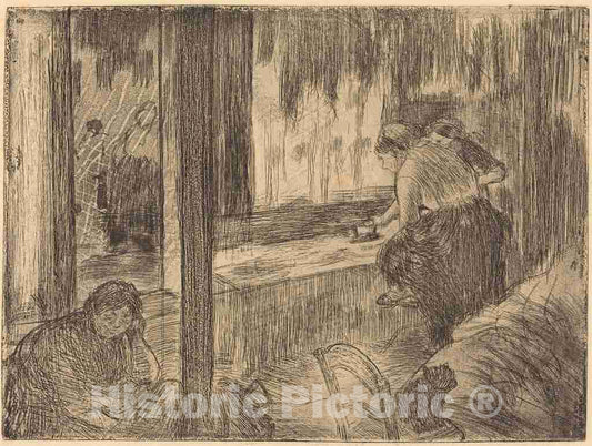 Art Print : Edgar Degas, The Laundresses (Les blanchisseuses (La Repassage)), c. 1879 - Vintage Wall Art
