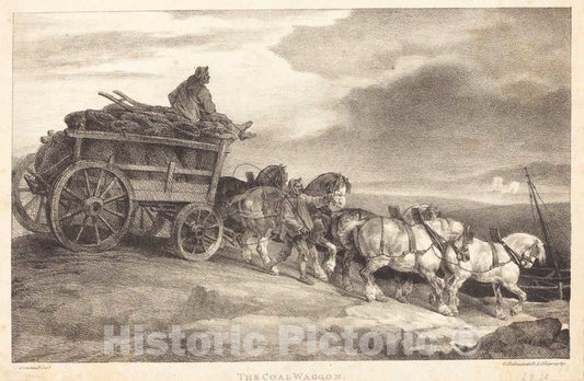 Art Print : ThÃ©odore Gericault, The Coal Waggon, 1821 - Vintage Wall Art