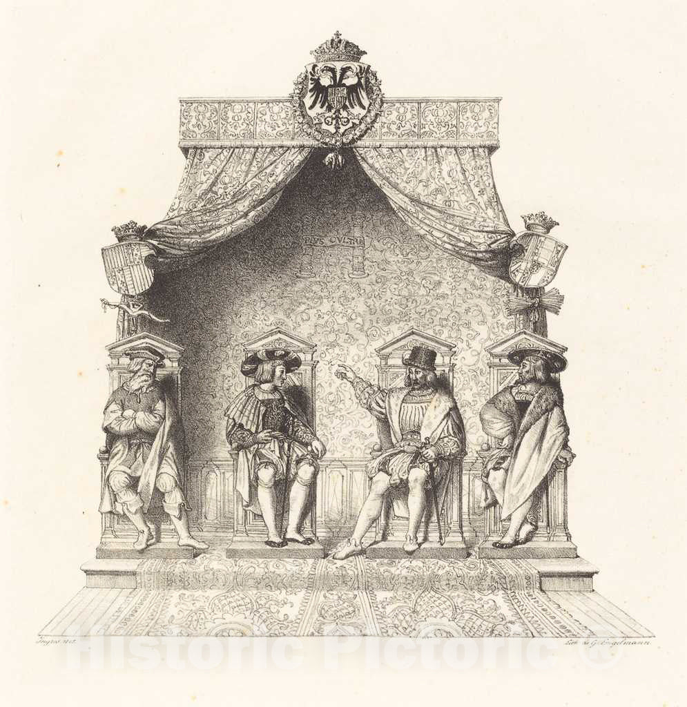 Art Print : Auguste-Dominique Ingres, Four Magistrates of BesanÃ§on (Quatre magistrats de BesanÃ§on), 1825 - Vintage Wall Art