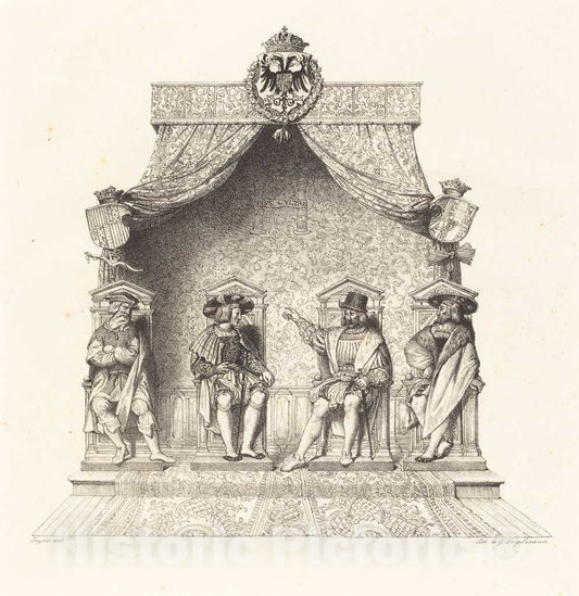 Art Print : Auguste-Dominique Ingres, Four Magistrates of BesanÃ§on (Quatre magistrats de BesanÃ§on), 1825 - Vintage Wall Art