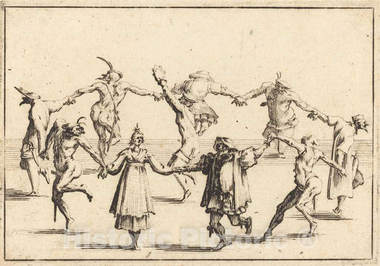 Art Print : Jacques Callot, The Dance, c. 1617 - Vintage Wall Art