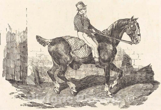 Art Print : ThÃ©odore Gericault, Groom Mounted on a Carriage-Horse (Cheval de carrosse Monte par un palfrenier), 1820 - Vintage Wall Art