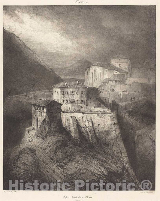 Art Print : EugÃ¨ne Isabey, Eglise Saint-Jean, Thiers, 1831 - Vintage Wall Art