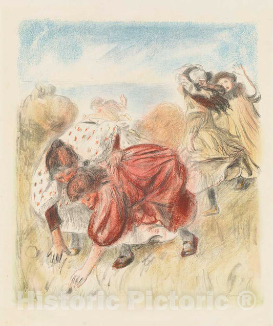 Art Print : Auguste Renoir, Children Playing Ball (Enfants jouant a la balle), 1900 - Vintage Wall Art