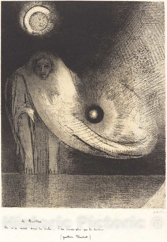 Art Print : Odilon Redon, Le Bouddha, 1895 - Vintage Wall Art