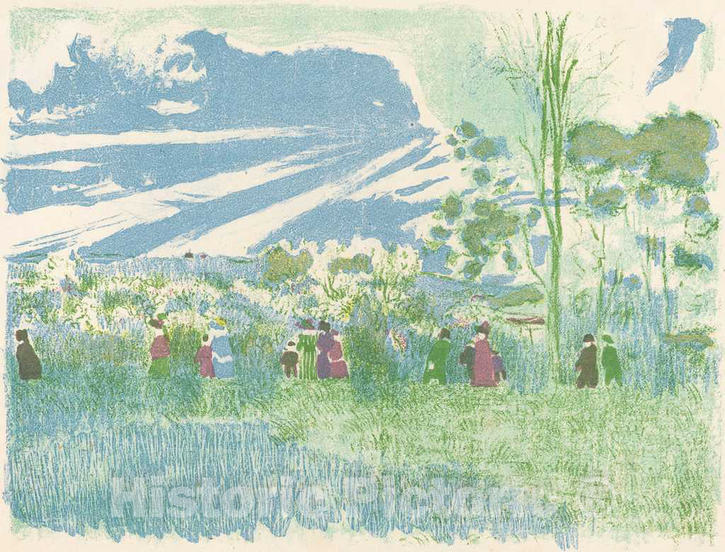 Art Print : Edouard Vuillard, Across Country (A Travers Champs), c.1897 - Vintage Wall Art
