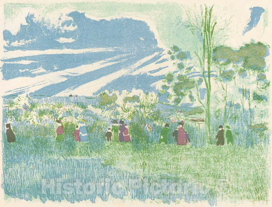 Art Print : Edouard Vuillard, Across Country (A Travers Champs), c.1897 - Vintage Wall Art