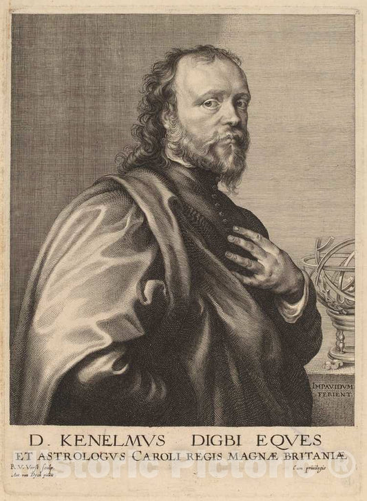 Art Print : Voerst After Van Dyck, Sir Kenelm Digby, c.1631 - Vintage Wall Art