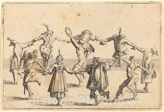 Art Print : Jacques Callot, The Dance, c. 1622 - Vintage Wall Art