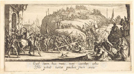 Art Print : Jacques Callot, The Carrying of The Cross, c. 1618 - Vintage Wall Art