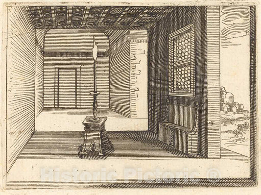Art Print : Jacques Callot, Candle Stick, 1628 - Vintage Wall Art