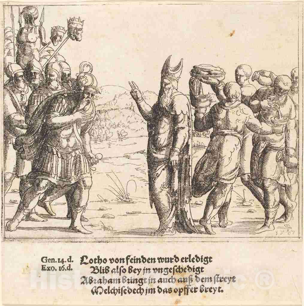 Art Print : Augustin Hirschvogel, Melchizedek with Bread and Wine, 1547 - Vintage Wall Art