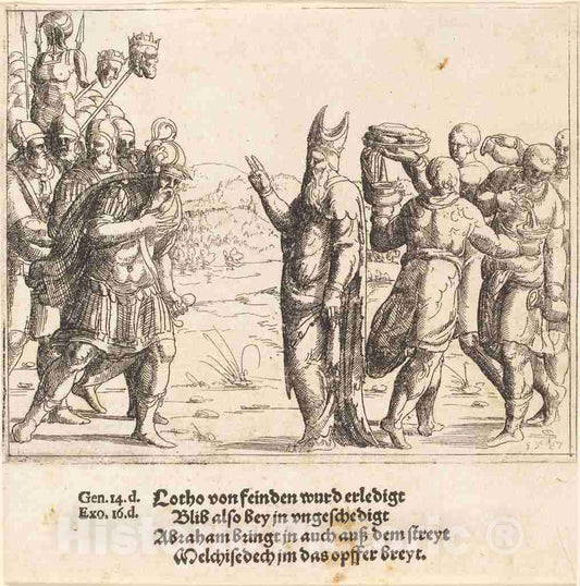 Art Print : Augustin Hirschvogel, Melchizedek with Bread and Wine, 1547 - Vintage Wall Art