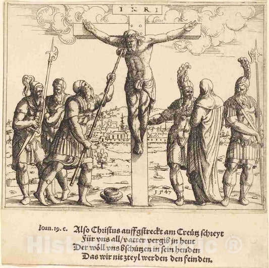 Art Print : Augustin Hirschvogel, Christ is Given Vinegar to Drink, 1547 - Vintage Wall Art