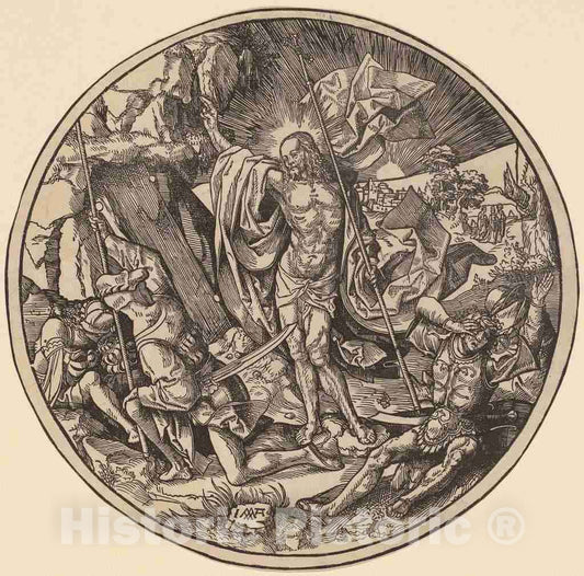 Art Print : Jacob Cornelisz Van Oostsanen, The Resurrection, 1514 - Vintage Wall Art