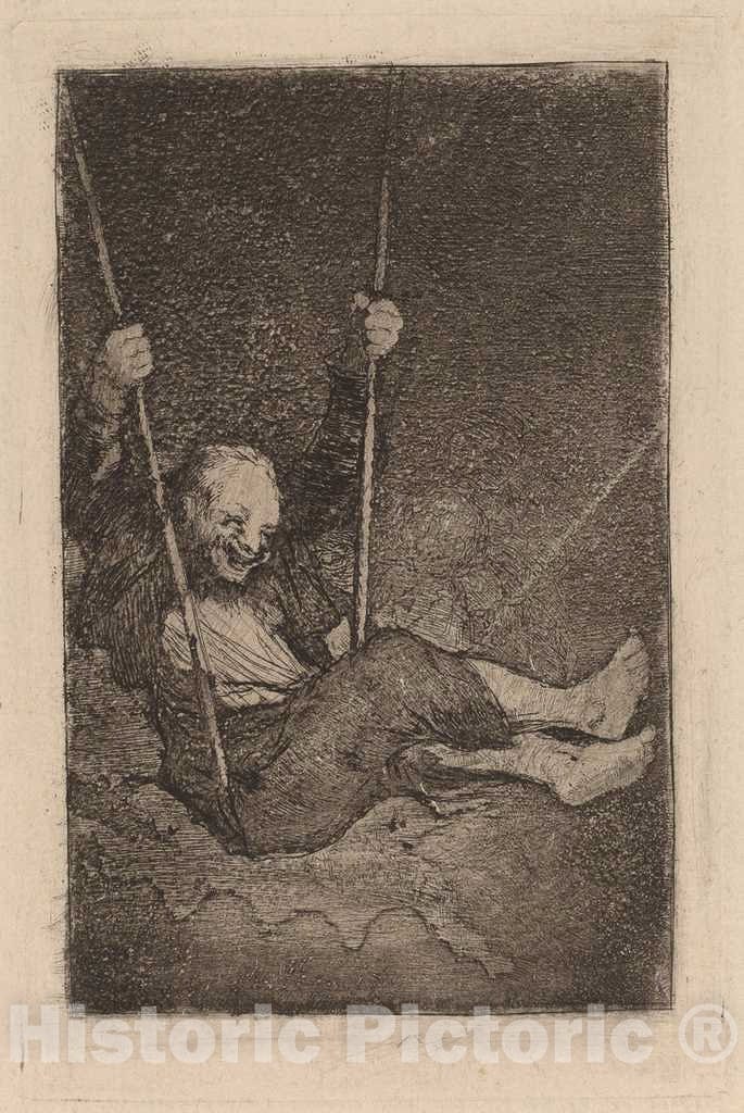 Art Print : Francisco de Goya, Old Man on a Swing, c.1827 - Vintage Wall Art