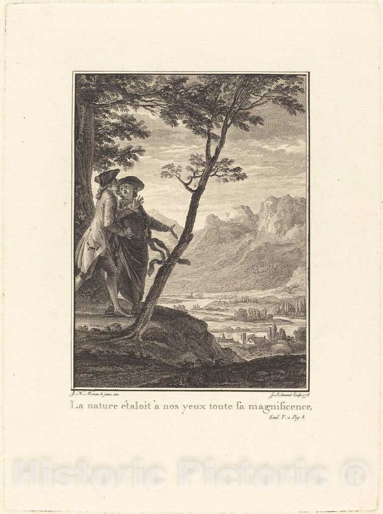 Art Print : Simonet After Moreau, La Nature Ã©taloit Ã  nos yeux Toute sa Magnificence, 1778 - Vintage Wall Art