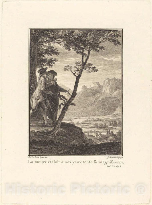 Art Print : Simonet After Moreau, La Nature Ã©taloit Ã  nos yeux Toute sa Magnificence, 1778 - Vintage Wall Art