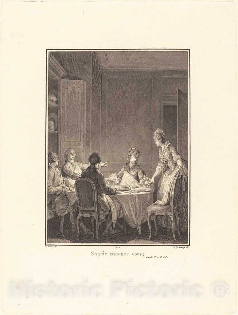 Art Print : Delaunay After Moreau, Sophie remettez-Vous, 1779 - Vintage Wall Art