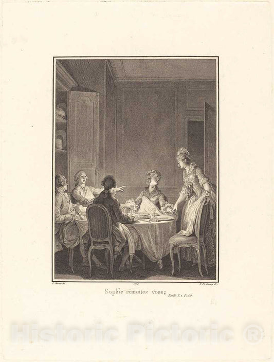 Art Print : Delaunay After Moreau, Sophie remettez-Vous, 1779 - Vintage Wall Art