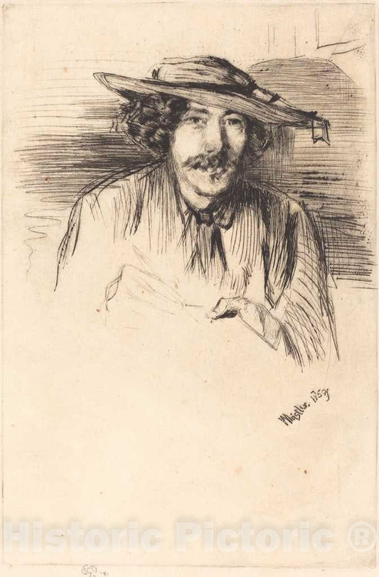 Art Print : James McNeill Whistler, Self-Portrait, 1859 - Vintage Wall Art