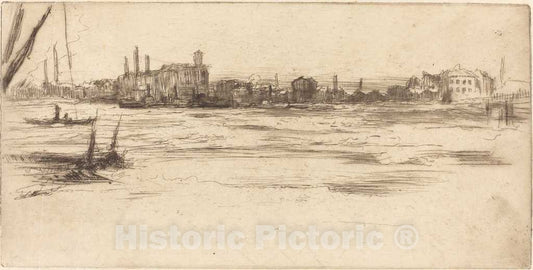 Art Print : James McNeill Whistler, The Troubled Thames, c. 1875 - Vintage Wall Art
