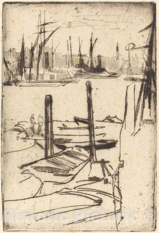 Art Print : James McNeill Whistler, The Tiny Pool, c.1877 - Vintage Wall Art
