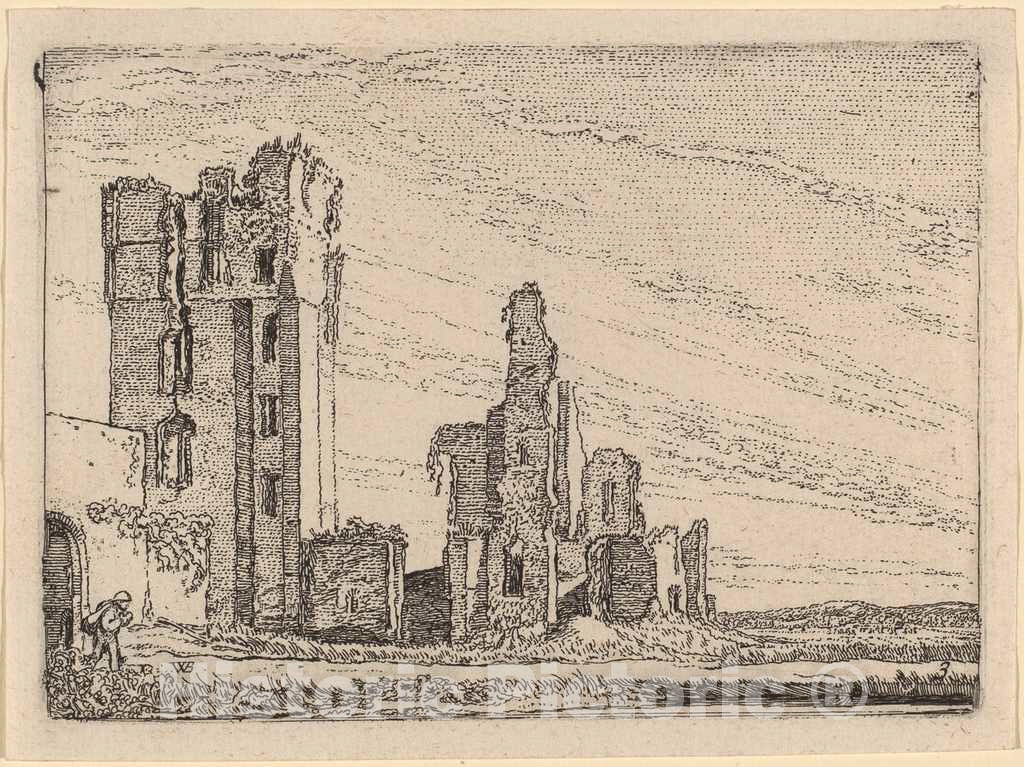 Art Print : Willem Buytewech, Two Ruins (Huys te Kleef Near Haarlem), 1621 - Vintage Wall Art