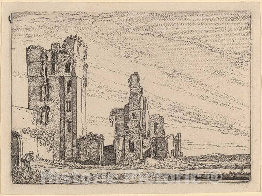 Art Print : Willem Buytewech, Two Ruins (Huys te Kleef Near Haarlem), 1621 - Vintage Wall Art