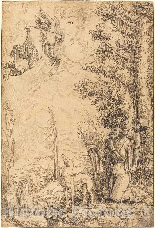Art Print : Wolf Huber, The Annunciation to Joachim, 1514 - Vintage Wall Art