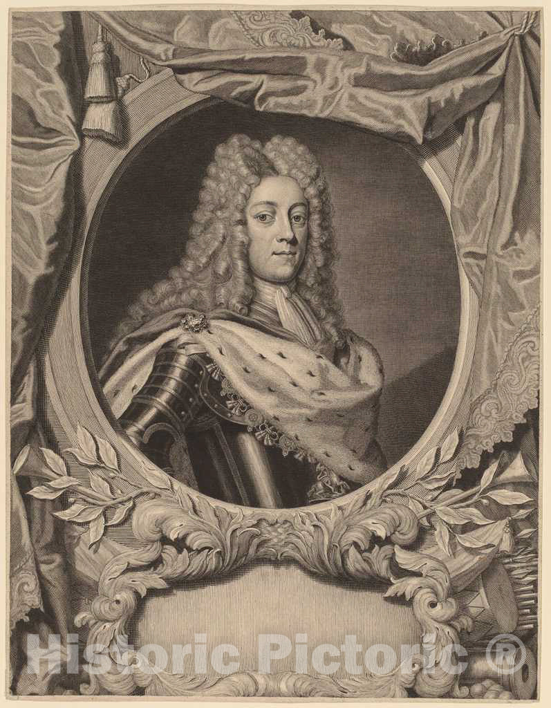 Art Print : Pieter Stevens Van Gunst, King George II - Vintage Wall Art