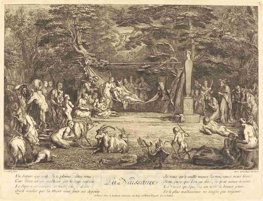 Art Print : Claude Gillot, La Naissance (Birth) - Vintage Wall Art