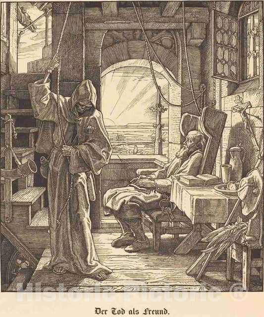 Art Print : Alfred Rethel, Der Tod ALS Freund, 1851 - Vintage Wall Art