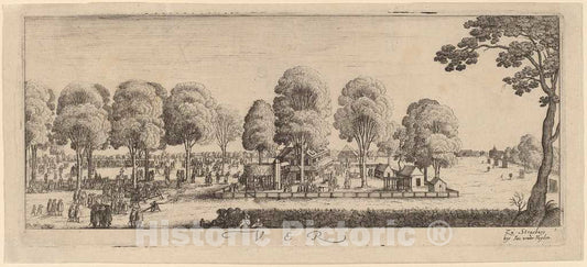 Art Print : Wenceslaus Hollar, Spring: The Shooting Range, c.1629 - Vintage Wall Art