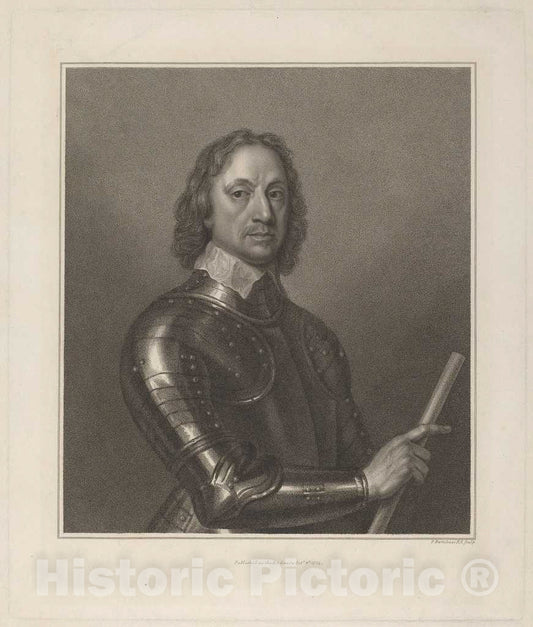 Art Print : Bartolozzi After Walker, Oliver Cromwell - Vintage Wall Art