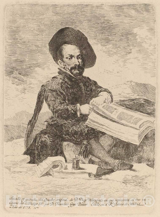 Art Print : De Goya After Diego VelÃ¡zquez, Un enano (A Dwarf), 1778 - Vintage Wall Art