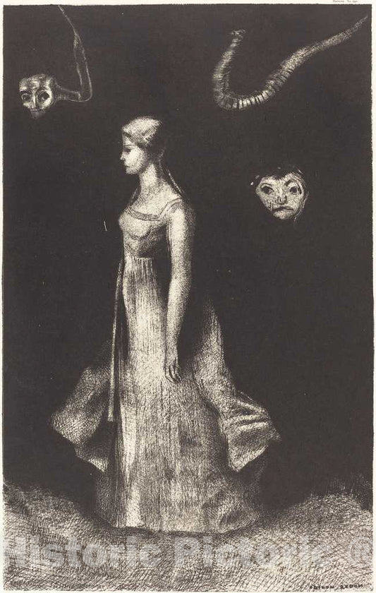 Art Print : Odilon Redon, Hantise (Obsession), 1894 - Vintage Wall Art
