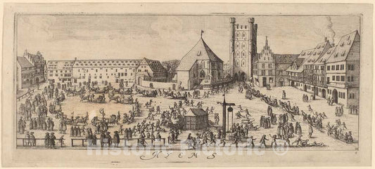 Art Print : Wenceslaus Hollar, Winter: The Parade Ground, c.1629 - Vintage Wall Art