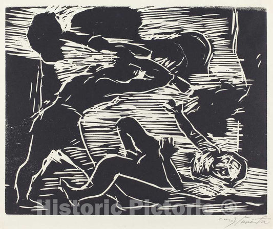 Art Print : Lovis Corinth, Cain and ABEL (Brudermord), 1919 - Vintage Wall Art